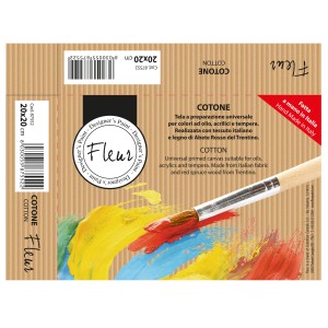 t.b.t. Telaio 20x20 cm con pennello e campioni di colore.