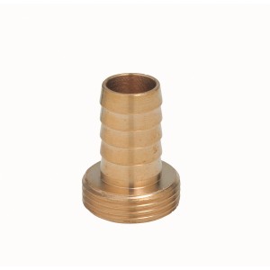 Raccordo portagomma in ottone per tubo da 19 mm con filettatura maschio da 33,3 mm (R1).
