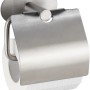 Wenko Porta carta igienica Orea Matt con coperchio, acciaio inox, per montaggio a parete senza forare.