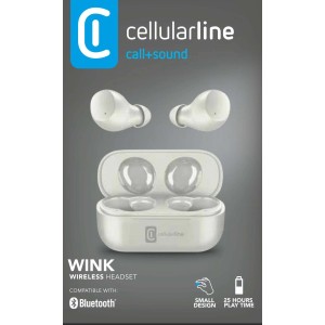 Cuffie in-ear t.b.t. bianche con custodia di ricarica di Cellularline.
