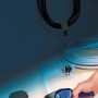 Tagliatubi LUX PVC 42 mm Classic taglia un tubo. Utensile con manici blu.