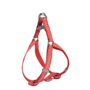 Pettorina per cani t.b.t. rossa con motivo e cinghie regolabili.