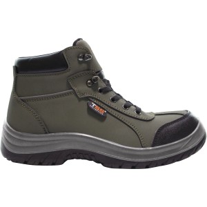 Scarpa da lavoro t.b.t. verde oliva con puntale nero e lacci.