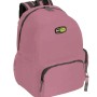 Zaino rosa per campeggio e tempo libero con dettagli neri.
