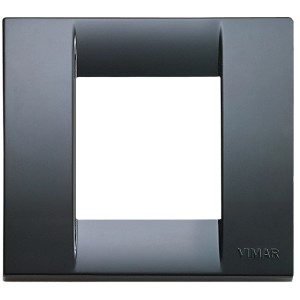 Placca di copertura nera t.b.t. per interruttori e prese.