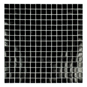 Piastrella a mosaico t.b.t. nera lucida per pareti e pavimenti.
