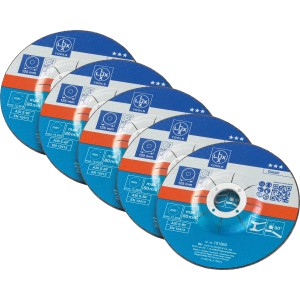 LUX Disco da taglio per metallo, confezione da 5, diametro 125 mm per smerigliatrici angolari.