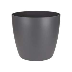Vaso per fiori Elho Brussels antracite, Ø 22 cm, in plastica riciclata.