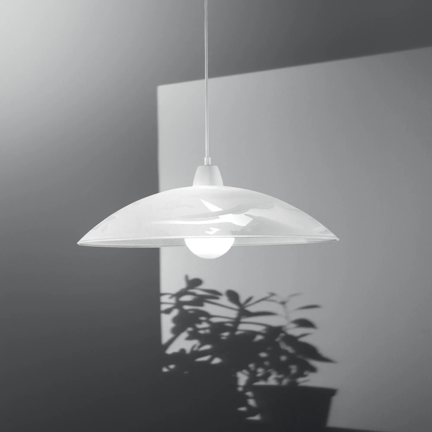 LAMPADARIO A SOSPENSIONE IN VETRO BIANCO 3 MISURE DESIGN MODERNO LAMPADINA ATTACCO E27 - Shop