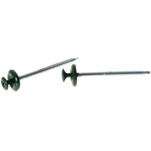 Due viti con rondella di tenuta per membrane bituminose.