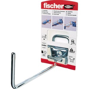 Gancio a muro Fischer in acciaio cromato, per montaggio a parete, portata 15 kg.