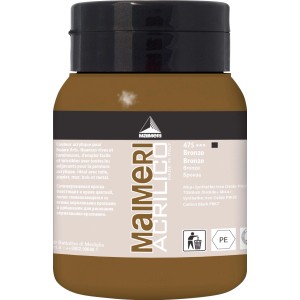 Colore acrilico bronzo di Maimeri in barattolo di vetro. Ideale per artisti e hobbisti.