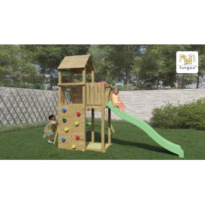 Gioco da giardino Boomer 3 con scivolo e altalene 432x303xh272 cm