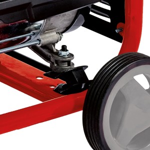Dettaglio: Ruota e telaio del generatore di corrente a benzina Einhell TC-PG 35/E5.