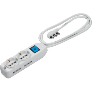 Ciabatta bianca t.b.t. con interruttore e spina.