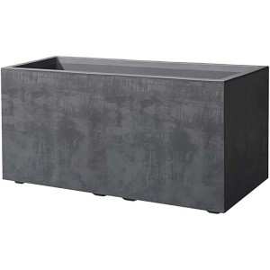 Vaso per piante rettangolare grigio t.b.t. per giardino o terrazzo.