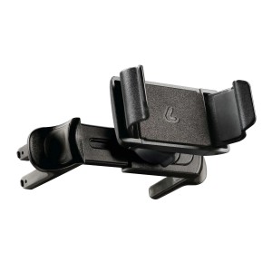 Supporto per telefono nero per bocchette auto, accessorio interno auto.