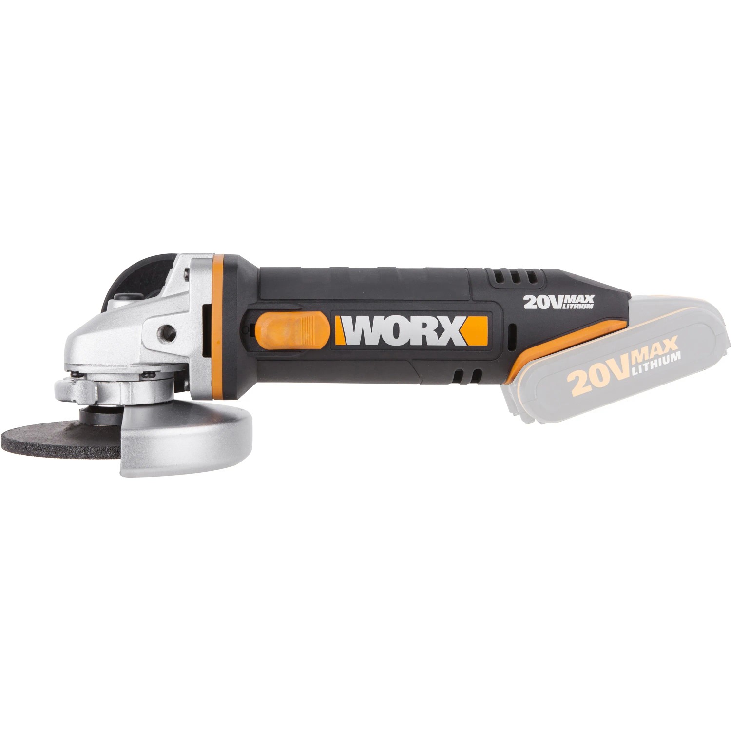Smerigliatrice angolare a batteria Worx WX800.9 PowerShare 20 V Solo senza batteria e caricabatterie.