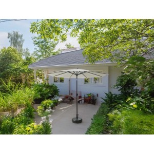 Ombrellone da giardino a palo centrale Benjamin Ø 3 m x H 2,4 m antracite