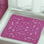 Tappetino da bagno rosa con motivo floreale per una maggiore sicurezza durante la doccia.