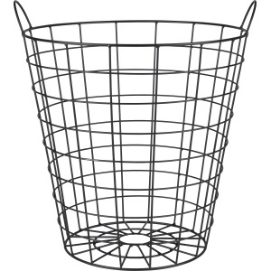 Cesto portaoggetti nero Minimalist Zen, alto 43 cm, in metallo per decorazione e ordine.