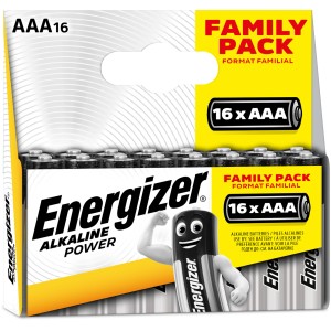 Batterie AAA Energizer, confezione da 16, Alkaline Power per energia affidabile.