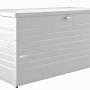 Box da giardino bianca Biohort Leisure Box 160 per riporre accessori da giardino.