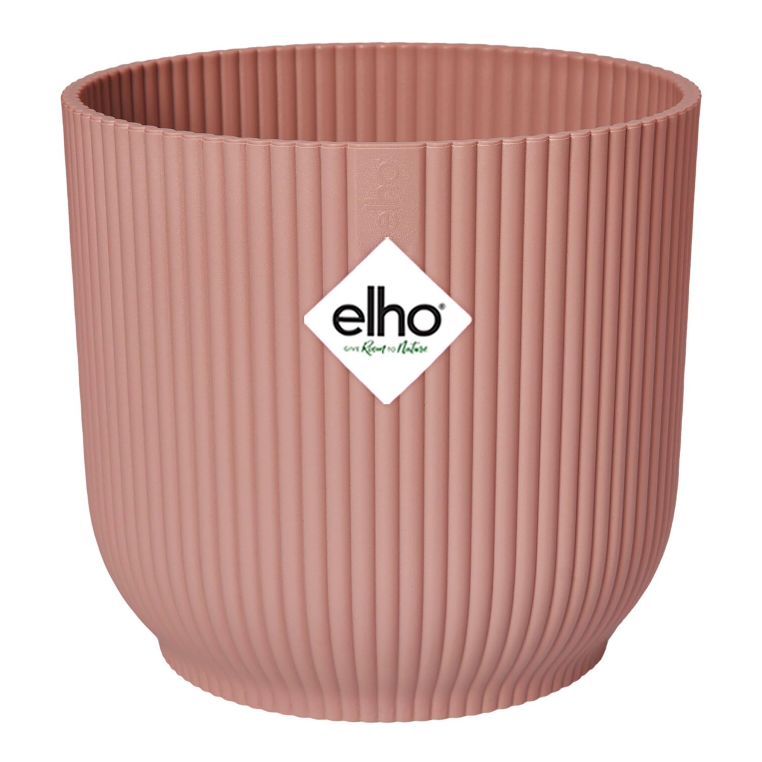 Vaso per fiori Elho Vibes Fold, Ø 25 cm, rosa tenue, con texture a coste.