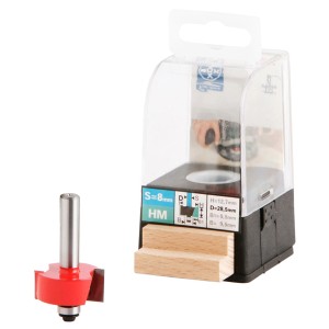Fresa a scanalare LUX HM 28,5 mm con gambo da 8 mm nella confezione. Punta per fresatrice per lavori di scanalatura.