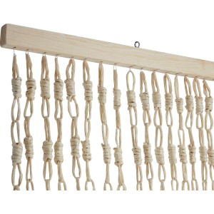 Tenda decorativa per porta in corda di cotone con asta di legno.