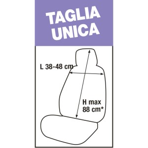Schema delle dimensioni per l'accessorio interno auto t.b.t.: L 38-48 cm, H max. 88 cm.