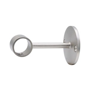 Supporto per bastone per tenda, montaggio a parete, color argento.