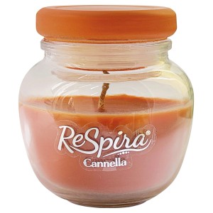 Candela profumata in vetro cannella con tappo ermetico 80 gr