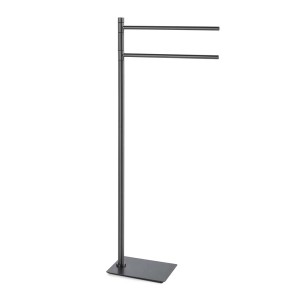 Portasciugamani nero freestanding a due bracci.