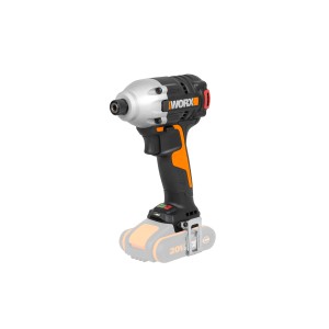 Avvitatore a impulsi Worx WX261.9 Solo, avvitatore a impulsi a batteria nero/argento/arancio con mandrino da 6,35 mm.