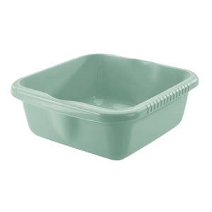 Bacinella rettangolare in plastica verde menta.