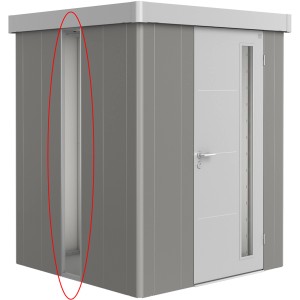 Pannello luce Biohort quarzo grigio-metallizzato per casetta Neo, installazione laterale.