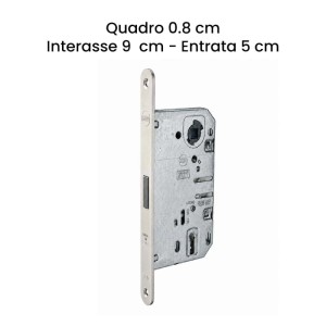 Serratura magnetica interasse 90 mm entrata 50 mm nichelata