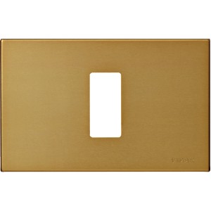 Placca t.b.t. dorata per interruttori e prese.