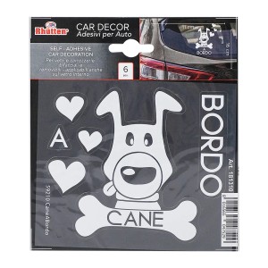 t.b.t. Set di adesivi per auto con motivo cane per interni.