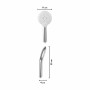 Soffione doccia baliv HBR-110.180, cromato/bianco, con dimensioni.