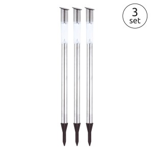 Lampada solare acciaio inossidabile LED 600mAh 1,2V Ø50xH700mm