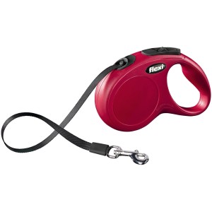 Guinzaglio avvolgibile a nastro Flexi New Classic XS rosso, 3 m per cani di piccola taglia.