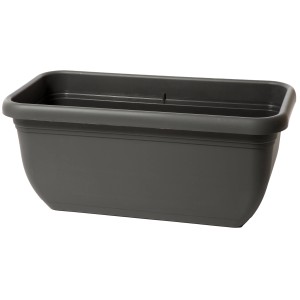 Fioriera XL Unica, 100 cm, grigio fumo, in plastica robusta per interni ed esterni.