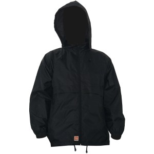 Giacca da lavoro nera t.b.t. con cappuccio, ideale per il tempo variabile.