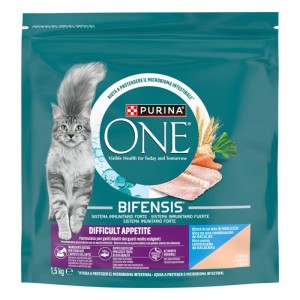 Croccantini per gatti Purina ONE appetito difficile merluzzo e trota 1,5 kg