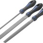 Set lime LUX Comfort, 3 pezzi, 200 mm, grana grossa per legno, plastica, gomma, cuoio o corno.