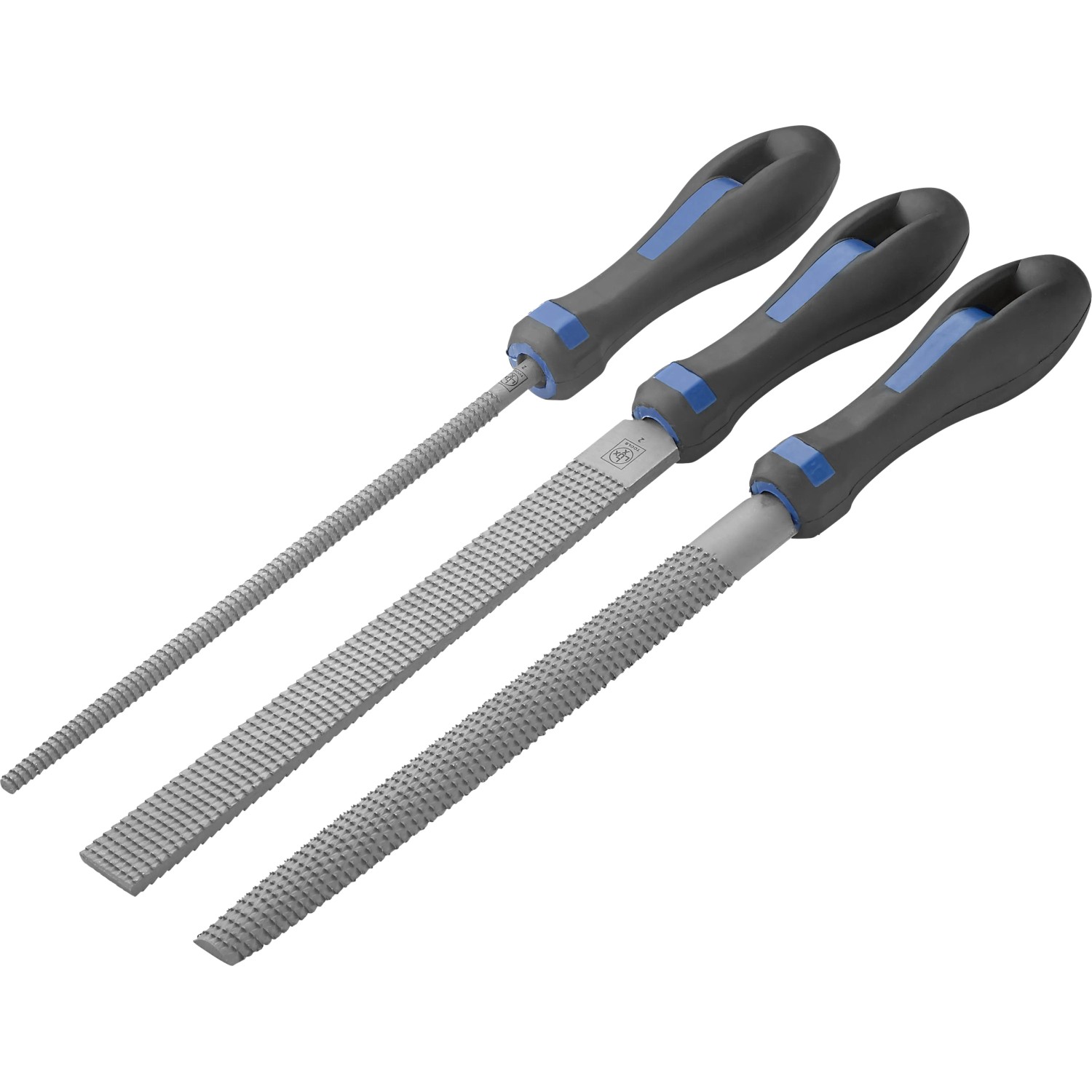 Set lime LUX Comfort, 3 pezzi, 200 mm, grana grossa per legno, plastica, gomma, cuoio o corno.