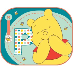 Parasole auto con Winnie the Pooh e la lettera P per interni auto.