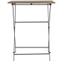 Tavolino pieghevole da balcone t.b.t. con piano in legno e struttura in metallo nero.